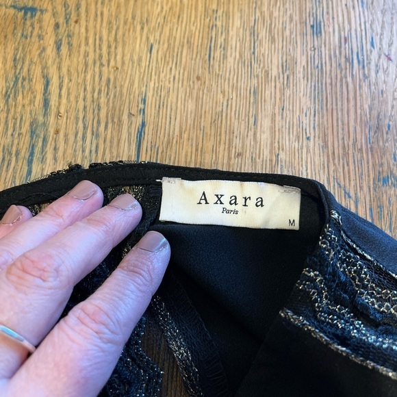 AXARA Paris black blouse  V-Neck Women's size M New - Picture 2 of 9